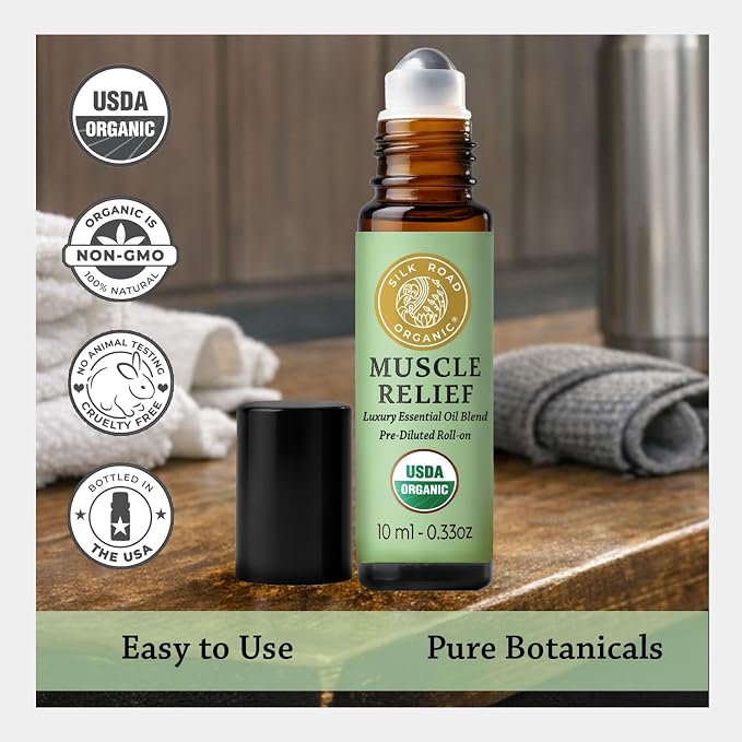 Silk Road Organic Muscle Relief Essential Oil Blend Roll On - Image 5