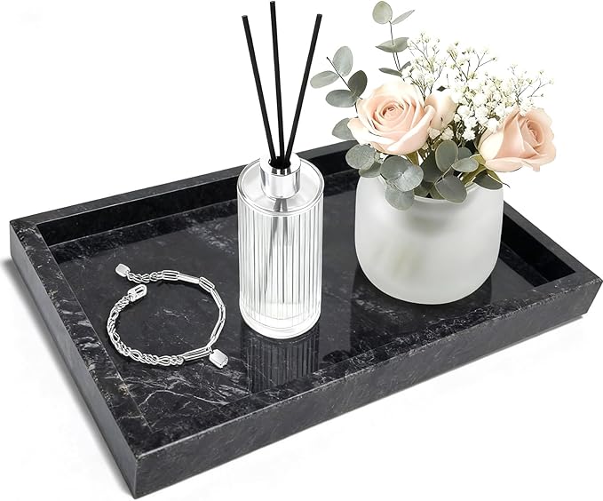 Pure Natural Marble Tray for Bathroom, Sink. Cosmetics, toiletries, etc. can be by Unknown