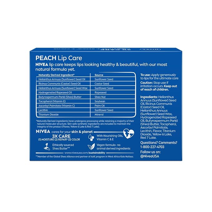 NIVEA Peach Lip Care, Tinted Lip Balm Pack - Image 14