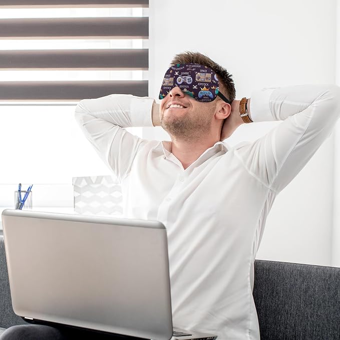 2 Pcs Boys Sleep Eye Mask, Guys Blackout Sleeping Silk Mask - Image 5