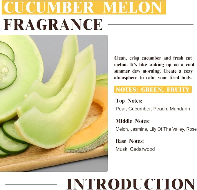 EUQEE Cucumber Melon Fragrance Oil, Premium Cucumber Melon Essential Oil 2.02 - Image 4