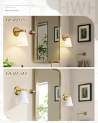 Gold Wall Sconces Set of Two, HWH Modern Bathroom Vanity Sconce Wall Lighting - Image 5