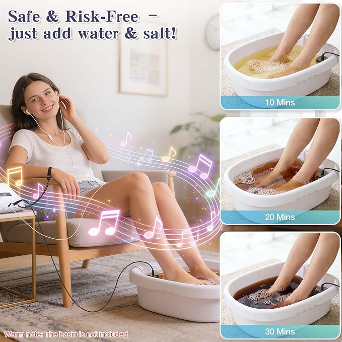 veicomtech Dual Ionic Foot Bath Detox Machine, ion Detox Foot Bath Spa Cleanse - Image 3