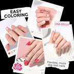 UNA GELLA Short Square & Squoval Nail Tips 216pcs Pre-Etched Short Square Round - Image 3