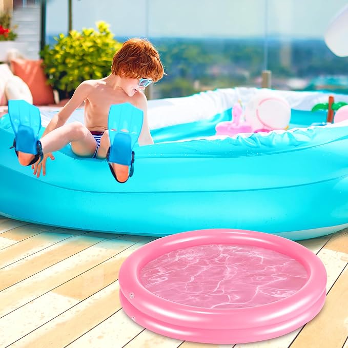 2 Pack Pink Inflatable Pool Foot Bath Basin, Swimming Pool Clean Feet, Foot - Image 4