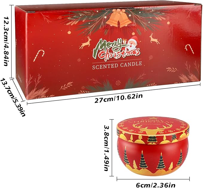 24Pack Christmas Scented Candle Tins Gift Set - Image 4