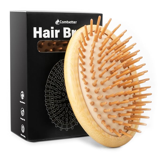 Bamboo Brush for Hair Growth Combetter, Natural Wood Brush, Mini Hair Scalp by Combetter