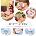 9 Pieces Facial Fan Mask Brushes, Soft Facial Applicator Brushes Tools - Image 7