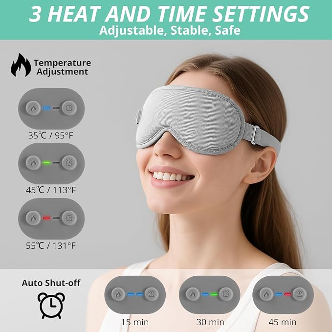 VINTEAM Cordless Heated Eye Mask – 3D Design - Image 2
