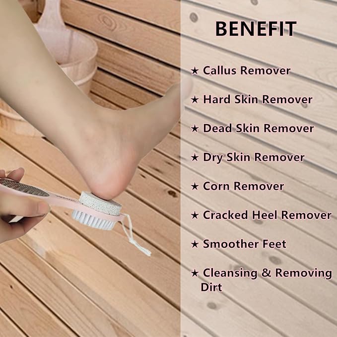 Foot File Callus Remover 5-in-1, Scrubber Brush, Stainless Steel Foot Rasp and - Image 4