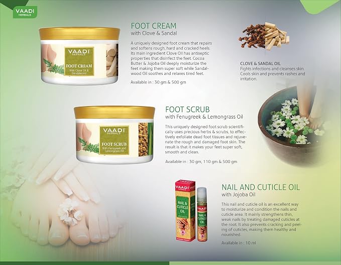 Vaadi Herbals Foot Scrub Foot Scrub Exfoliator Foot Scrub Cream Natural - Image 6