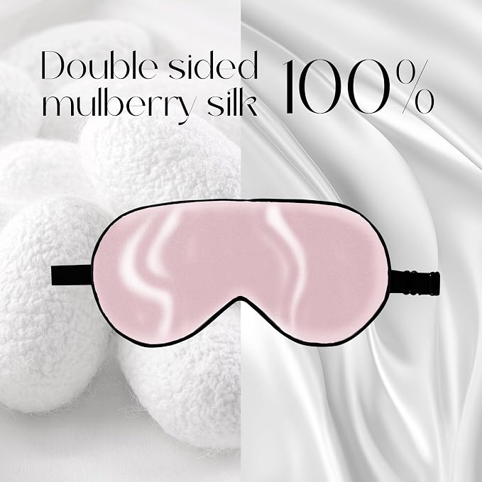 ZIMASILK 2 Pack 100% Natural Silk Sleep Mask, Adjustable Super-Smooth Soft Eye - Image 3
