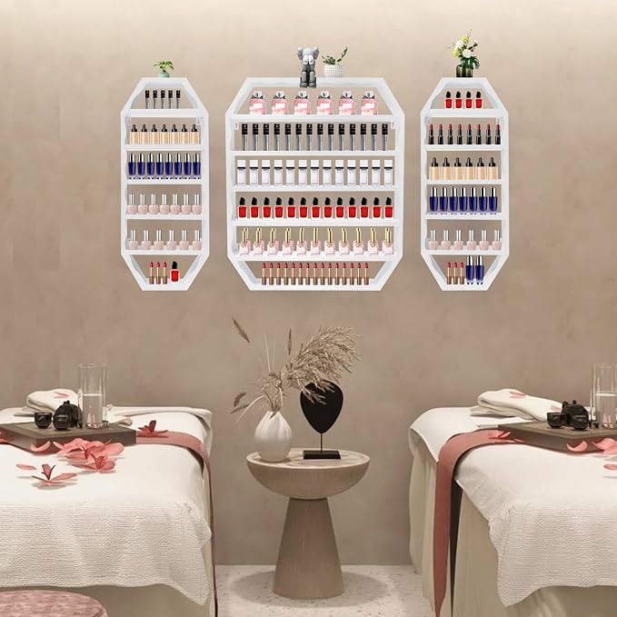 Nail Polish Organizer Wall Mounted, Metal Nail Polish Storage Holder - Image 2