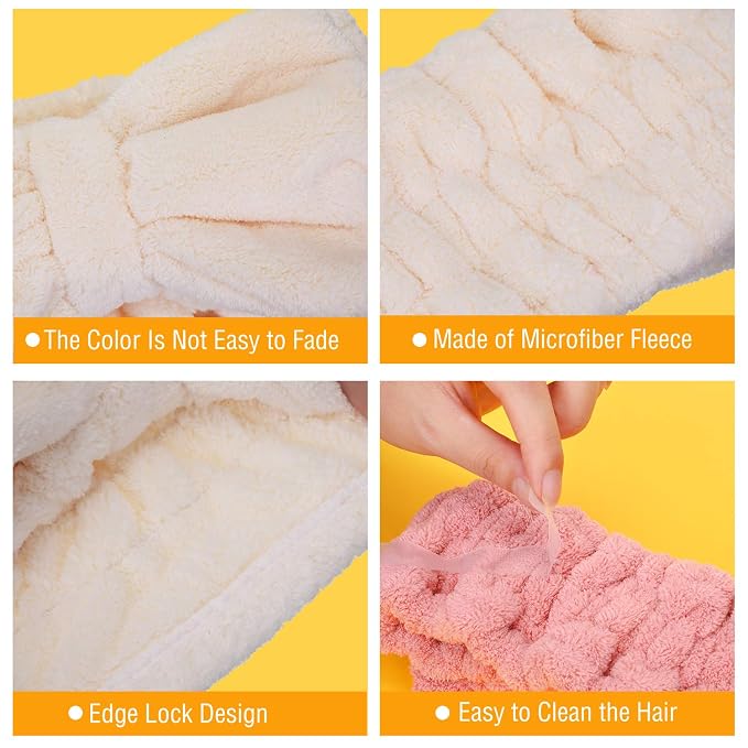 3 Pieces Wash Face Headband Makeup Spa Headband Towel Terry Hair Bands - Image 4