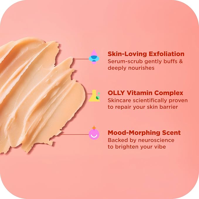 OLLY Bright Body Scrub with Ginseng, Caffeine & Vitamin C– Nourishing Cleanser - Image 6