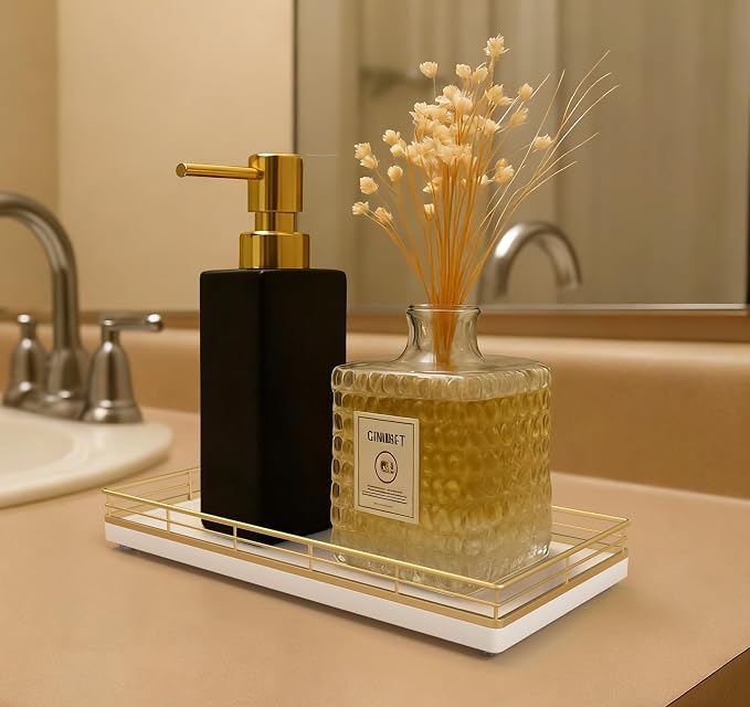 Bathroom Vanity Tray for Countertop, Bathroom Organizer for Soap, Perfume & - Image 2