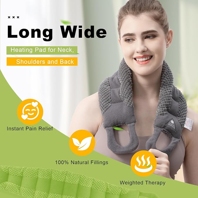 UNCN Long Wide Heating Pad for Neck and Shoulders Back 33x5.9 Microwavable - Image 2
