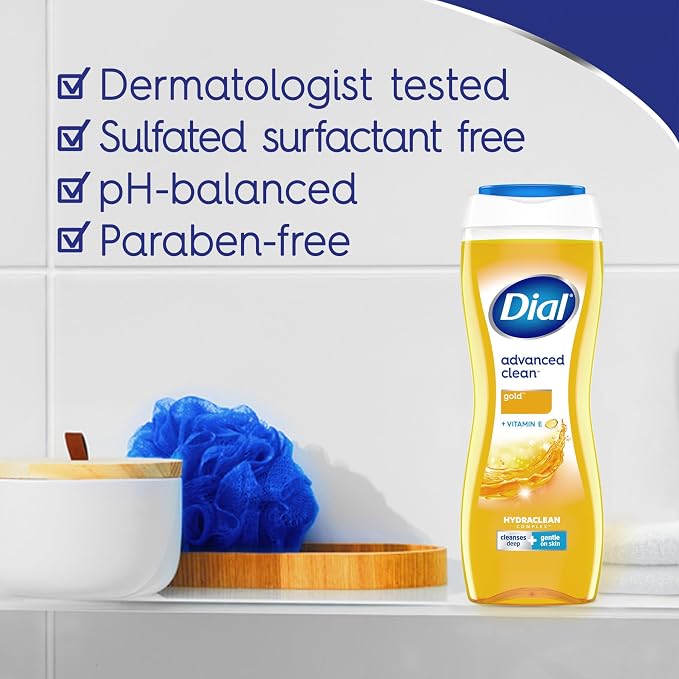 Dial Body Wash, Advanced Clean Gold, 16 Fl Oz, Hydraclean Complex & Vitamin E - Image 3