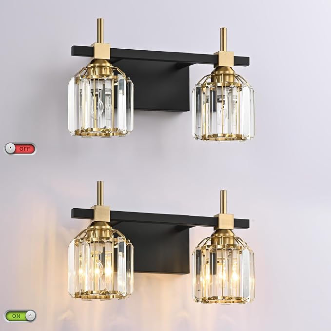 SOLFART Crystal Lights Over Mirror Bathroom Vanity Light Crystal Vanity Lights - Image 3