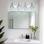 Modern Bathroom Vanity Light, 4-Light Chrome Wall Sconce - Image 7