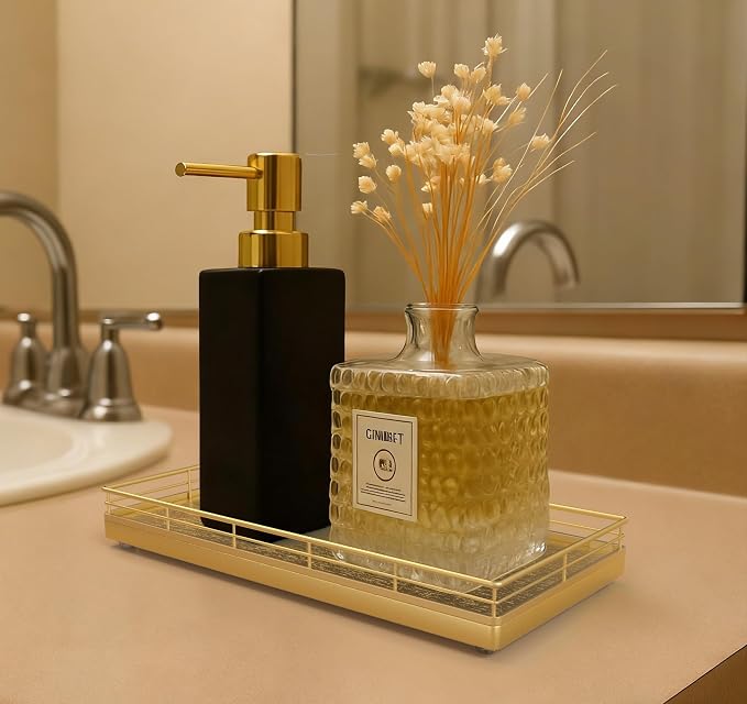 Bathroom Vanity Tray for Countertop, Bathroom Organizer for Soap, Perfume & - Image 2