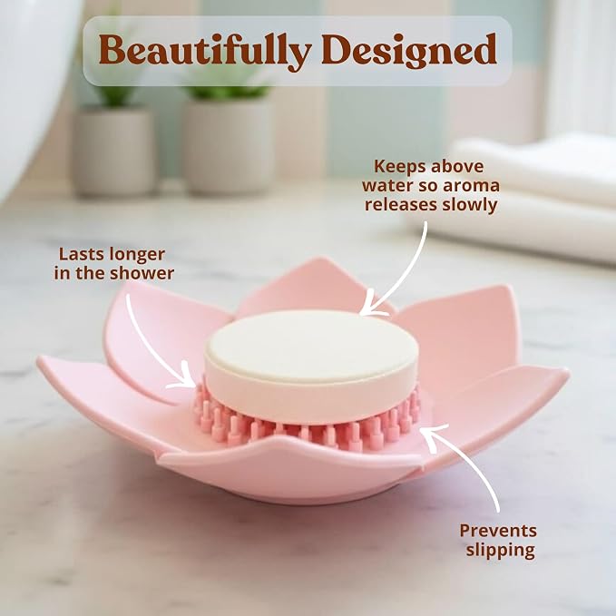 MESMOS Lotus Shower Steamer Trays, Silicone Soap Holder & Small Shower Steamer - Image 2