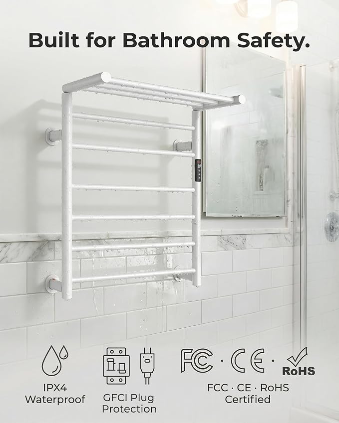 Foldable Heated Towel Rack, Dual-Zone Electric Towel Warmer Rack - Image 4
