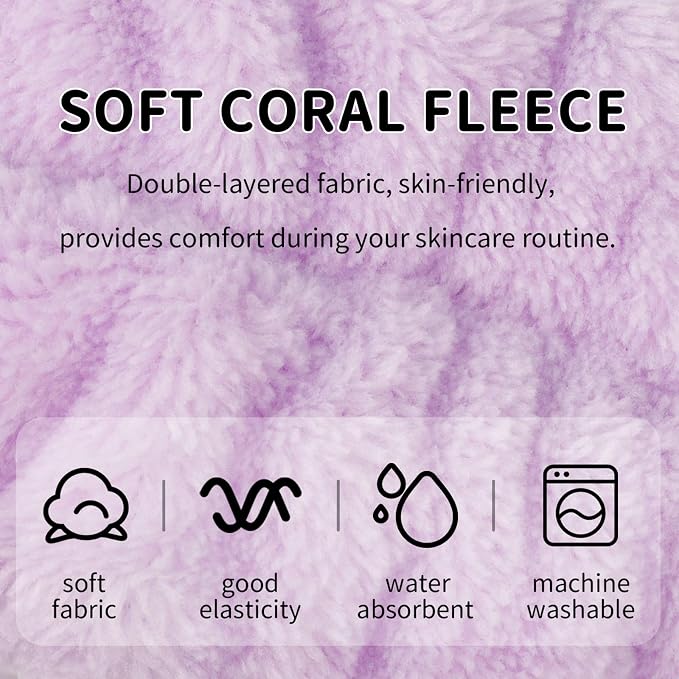WHAVEL 6 Pack Purple Spa Microfiber Bow Headbands - Image 5