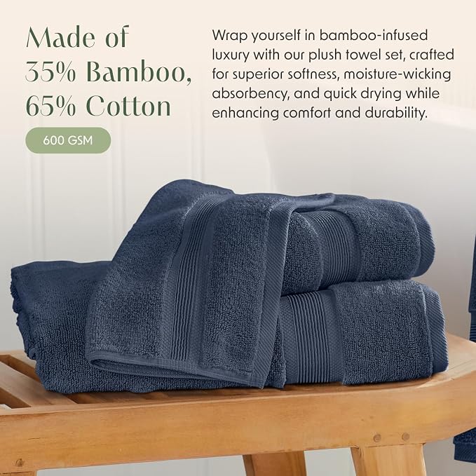 Springtree Home Luxury Viscose from Bamboo Bath Towel Set 6 Piece Set | 35% - Image 3