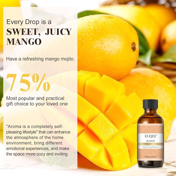 EUQEE Mango Fragrance Oil, 60ml Premium Scents Fragrance Oils - Image 6
