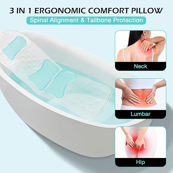 Full Body Bath Pillow for Bathtub, Thick Soft Tub Cushion - Image 2