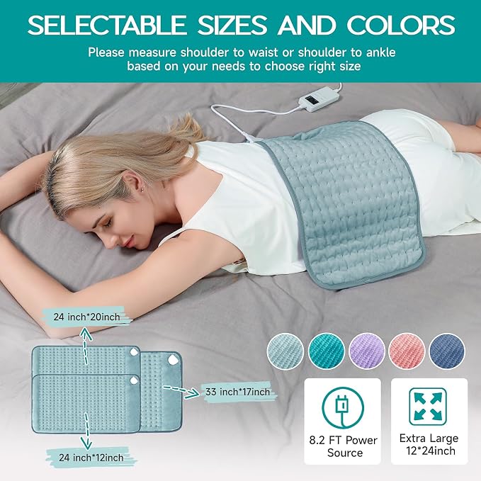 Heating Pad for Period Cramps, Heating Pad for Back/Neck/Shoulder Muscle Pain - Image 7