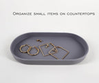 Gray Small Tray, Oval Tray for Kitchen Counter, Bathtub Bathroom Vanity Items - Image 5