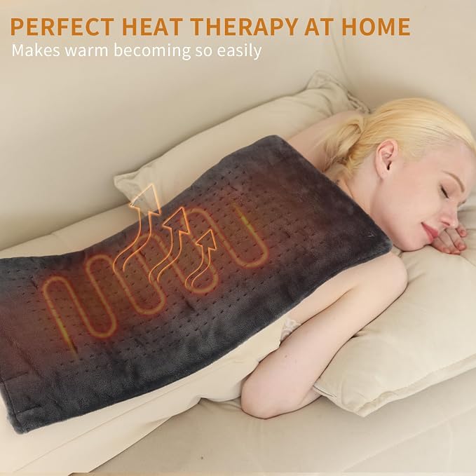 SAROO Heating Pad for Back Pain Relief, Massaging Weighted Heating Pads for Neck - Image 6
