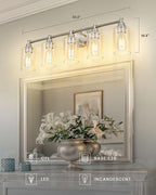 FEMILA 32" Bathroom Vanity Light, Brushed Nickel Bathroom Lights Over Mirror - Image 2