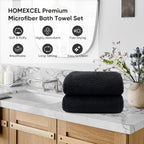 HOMEXCEL Bath Towels Pack of 2, Microfiber Ultra Soft Highly Absorbent Bath - Image 3