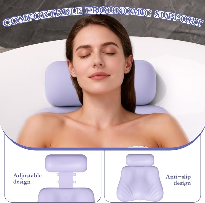 Silicone Bath Pillow, Upgraded Bath Pillows - Image 5