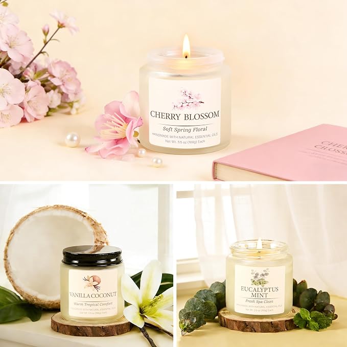 Spring Summer Scented Candles Set, Soy Candles - Image 8