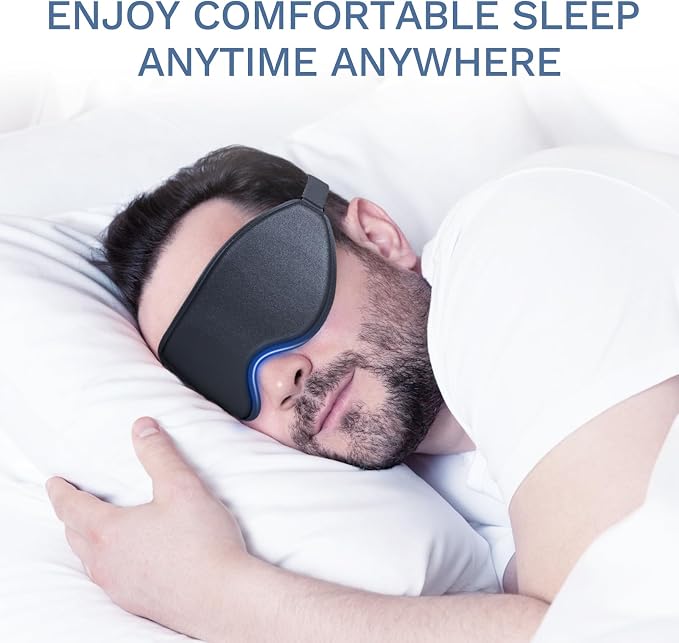 FlyCoco 99% Fully Block Out Light Eye Sleep Mask, 3D Deep Contoured Eyes Cover - Image 7