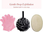 Loofah Bath Sponge, Exfoliating Bath Gloves, Loofah Exfoliating Body Scrubber - Image 7