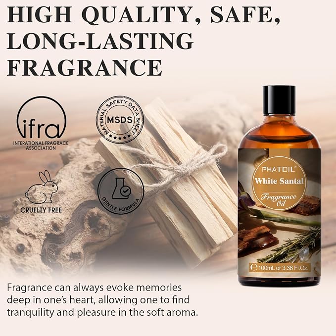 PHATOIL 3.38FL.OZ White Santal Fragrance Oils - Image 2