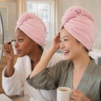 100% Turkish Cotton Hair Towel Wrap 2 Pack – Oeko-TEX Certified Quick Dry Turban - Image 6
