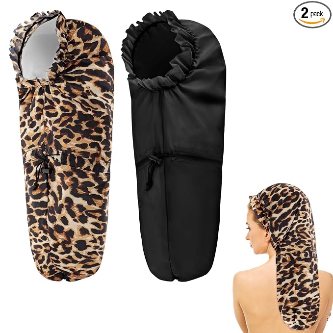 2 Pcs Large Shower Cap for Braids, Extra Long Shower Cap for Women Long Hair & by Unknown