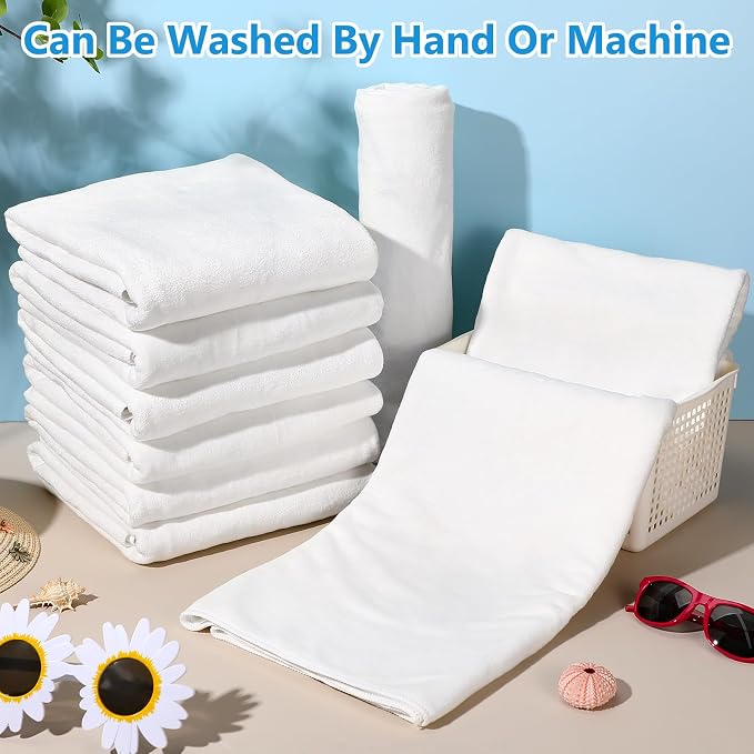 SmoothNovelty 16 Pack Microfiber Bath Towels Bulk 27'' x 60'' Oversized Beach - Image 4