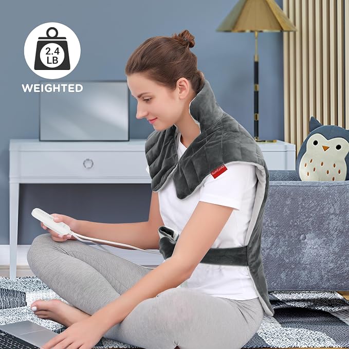 Comfytemp Heating Pad for Back Neck Shoulders, Weighted Heating Pad, Valentines - Image 2