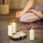 Set of 20 Ivory Pillar Candles, Dripless and Smokeless Dinner Candle, 2x4” - Image 6