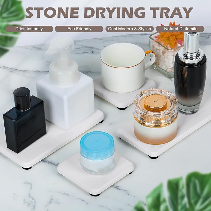 4PCS Water Absorbing Stone Tray - Image 3