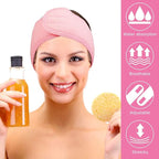 Whaline Spa Facial Headband Make Up Wrap Head Terry Cloth Headband Adjustable - Image 4