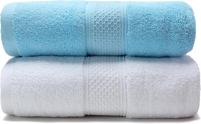 Cotton Bath Towels Set, 2-Piece Set Super Absorbent Quick Drying, Suitable - Image 4