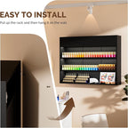 OmySalon Wall Mounted Display Rack, 47.6-Inch 3-Tier LED Nail Polish Organizer - Image 6